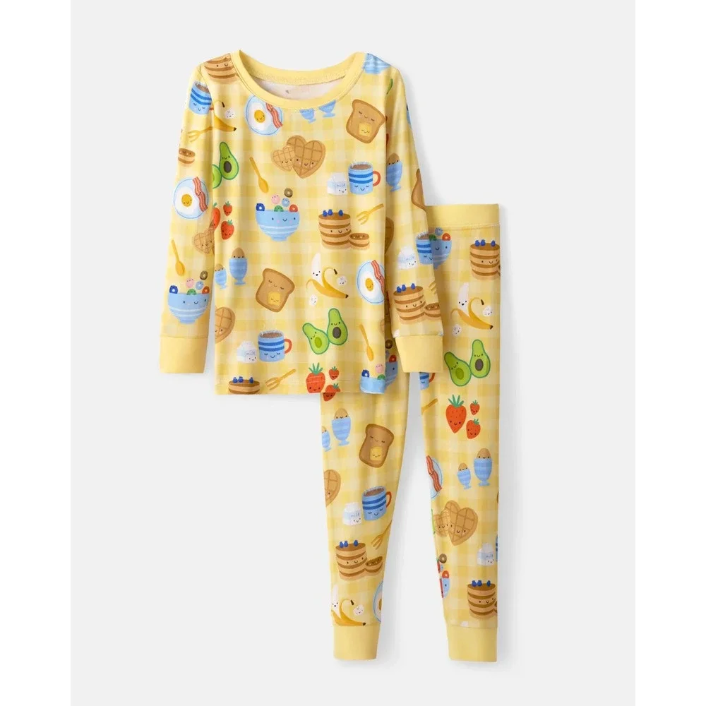 Little Sleepies Breakfast Bunch Two-Piece Pajama Set Size 3T NWT